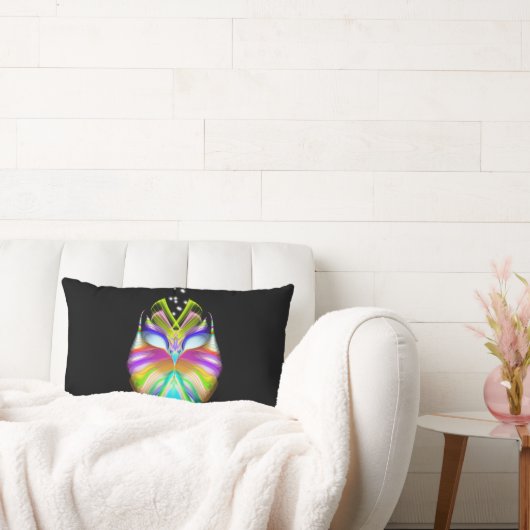 シアンカラフルブラックのOracle Owl 2が1つ見る ランバークッション (ソファ)