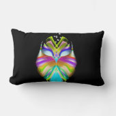 シアンカラフルブラックのOracle Owl 2が1つ見る ランバークッション (正面)