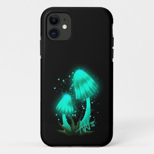シアンキ白熱［赤熱］光を放つッシュルーム電話ケース iPhone 11 ケース