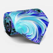 シアンサイケデリック触手抽象芸術フラクタル ネクタイ (ロール)