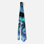 シアンサイケデリック触手抽象芸術フラクタル ネクタイ (裏面)
