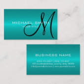 シアンステンレス鋼モノグラム 名刺 (正面/裏面)