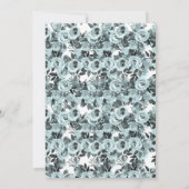 シアンダスティブルーバラヴィンテージフローラ結婚バラ 招待状 (裏面)