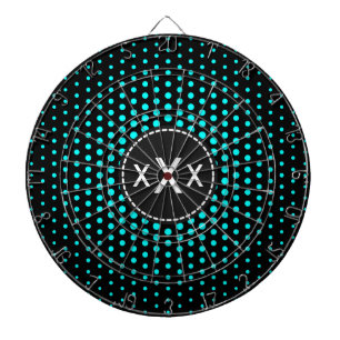 シアンテクノドットモダンモノグラム ダーツボード