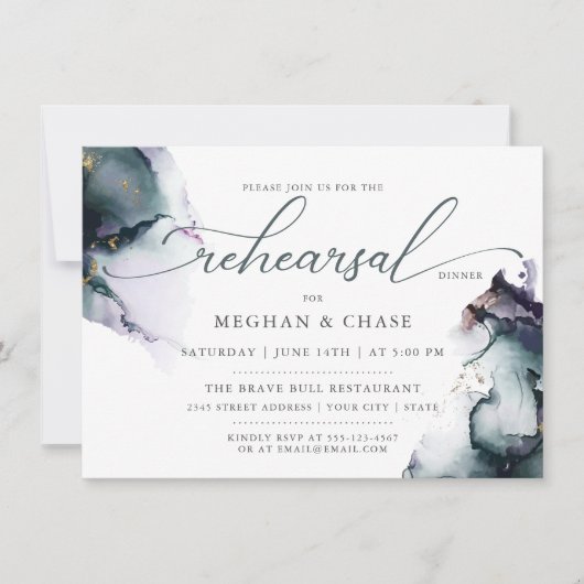 シアンパープルファンタジー海アメジストジェムゲード 招待状 (正面)