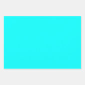 シアンブルーグリーンターコイズ無地のカラー ラッピングペーパーシート (正面3)