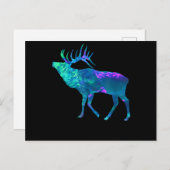 シアンブルーバイオレットティール(緑がかった色)エルクバック狩りプレゼント ポストカード (正面/裏面)
