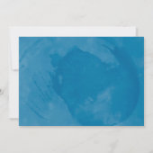 シアンブルーフローラ結婚スと金ゴールドサンキューカード 招待状 (裏面)