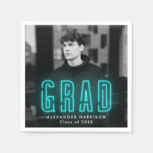 シアンモダンネオン写真卒業