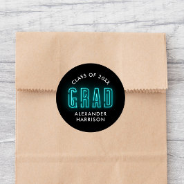 シアンモダンネオン卒業 ラウンドシール