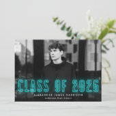 シアンモダンネオン2023年写真卒業 案内状 (スタンド正面)