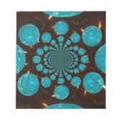 シアンライトの目まいがする表示万華鏡のように千変万化するパターンアート ノートパッド (正面)