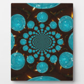 シアンライトの目まいがする表示万華鏡のように千変万化するパターンアート フォトプラーク (正面)