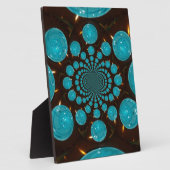 シアンライトの目まいがする表示万華鏡のように千変万化するパターンアート フォトプラーク (側面)