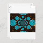 シアンライトの目まいがする表示万華鏡のように千変万化するパターンアート ポストカード (正面/裏面)