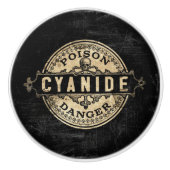 シアン化ヴィンテージスタイル毒ラベル セラミックノブ (正面)