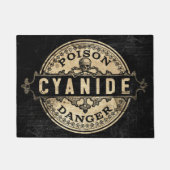 シアン化物のヴィンテージのスタイルの毒ラベル ドアマット (正面)