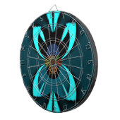 シアン抽象芸術アートプリント ダーツボード (正面右)