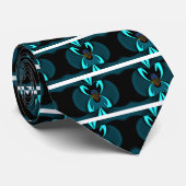 シアン抽象芸術アートプリント ネクタイ (ロール)