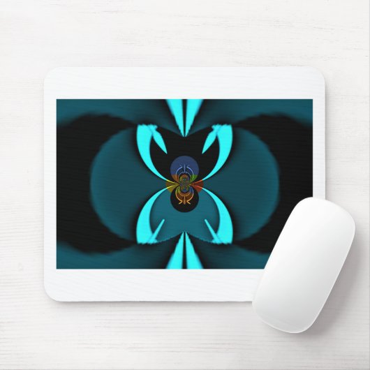 シアン抽象芸術アートプリント マウスパッド (マウス)