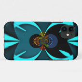 シアン抽象芸術アートプリント Case-Mate iPhoneケース (裏面(横))
