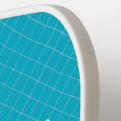 シアン最高のグおばあちゃんグリッド付きイニシャル ピックルボールラケット (左詳細)