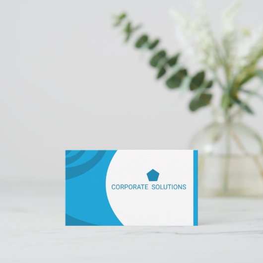 シアン深いスカイブルー企業の名刺 名刺 (スタンド正面)