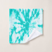 シアン絞り染めパターかわいらしンビーチイ バスタオルセット (ウォッシュタオル)