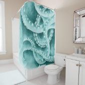 シアン緑の触手モノクロ シャワーカーテン (インサイチュ)