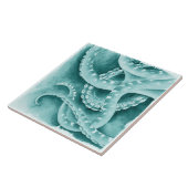 シアン緑の触手モノクロ タイル (側面)