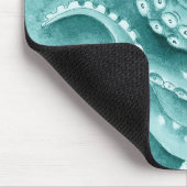 シアン緑の触手モノクロ マウスパッド (コーナー)