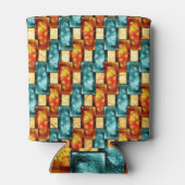 シアン色のオレンジ色の長方形の彫刻および染色プレート 缶クーラー (裏面)