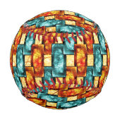 シアン色のオレンジ色の長方形の彫刻および染色プレート 野球ボール (正面)