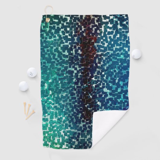 シアン色の青いモザイクスタイルの粒状の粉砕ガラス ゴルフタオル (インサイチュ)