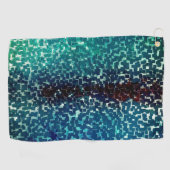 シアン色の青いモザイクスタイルの粒状の粉砕ガラス ゴルフタオル (横)