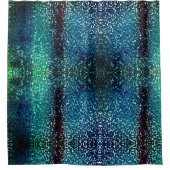 シアン色の青いモザイクスタイルの粒状の粉砕ガラス シャワーカーテン (正面)