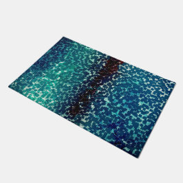 シアン色の青いモザイクスタイルの粒状の粉砕ガラス ドアマット