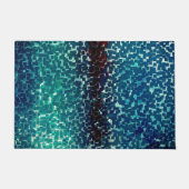 シアン色の青いモザイクスタイルの粒状の粉砕ガラス ドアマット (正面)