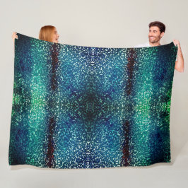 シアン色の青いモザイクスタイルの粒状の粉砕ガラス フリースブランケット