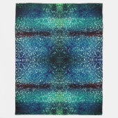 シアン色の青いモザイクスタイルの粒状の粉砕ガラス フリースブランケット (正面)