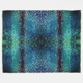 シアン色の青いモザイクスタイルの粒状の粉砕ガラス フリースブランケット (正面(横))