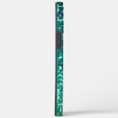 シアン色の青いモザイクスタイルの粒状の粉砕ガラス Case-Mate iPhoneケース (裏面 / 右)