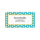 シアン色の黄色のバブル線会社住所 ラベル (正面)