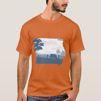 シアン色アイオワのサイズ超過 Tシャツ