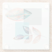 シアン赤葉 ガラスコースター (裏面)