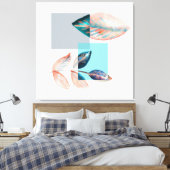 シアン赤葉 キャンバスプリント (インサイチュ (寝室))