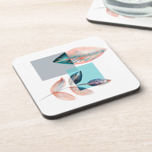 シアン赤葉 コースター (左側)