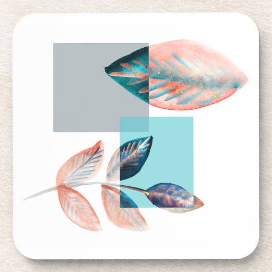 シアン赤葉 コースター (正面)