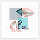 シアン赤葉 スクエアシール (正面)