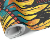 シアン鮮やかドリームアステカアートラッピング紙 ラッピングペーパー (ロールコーナー)